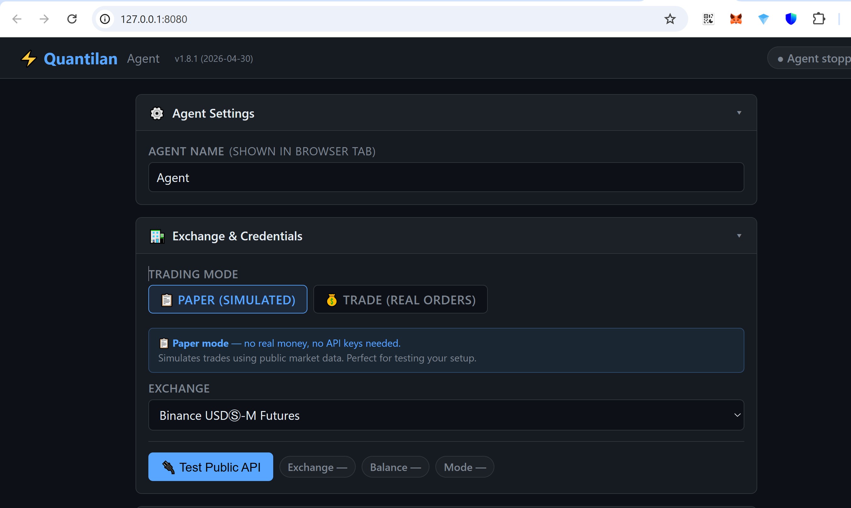 Core settings overview